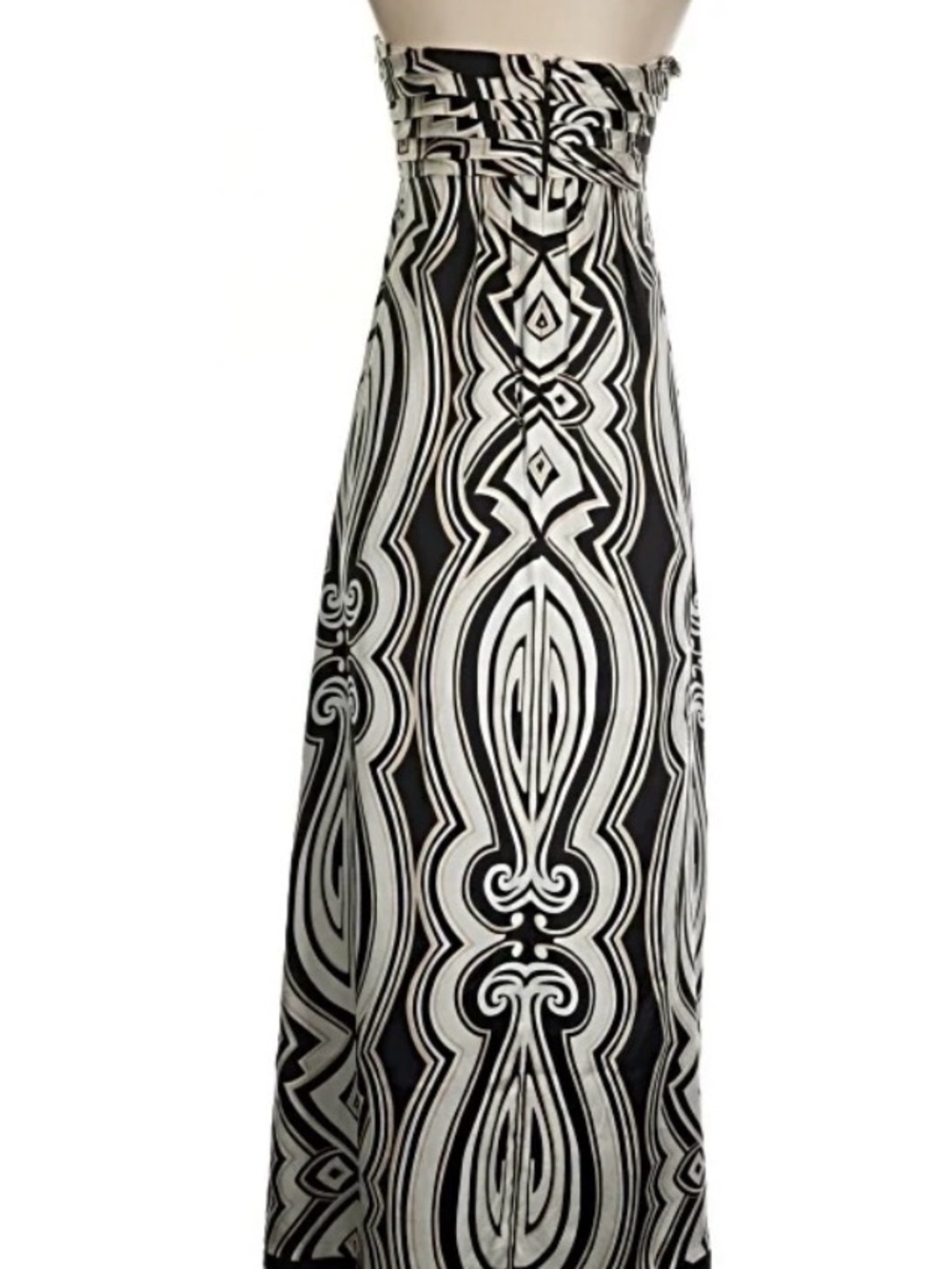 White House Black Market Strapless Silk Patterned Maxi Dress - Picture 2 of 8